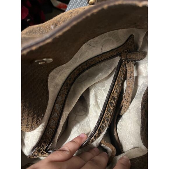 Michael Kors Large Hamilton‎ Crocodile Brown Tote! Rare Purse Bag - Picture 11 of 14